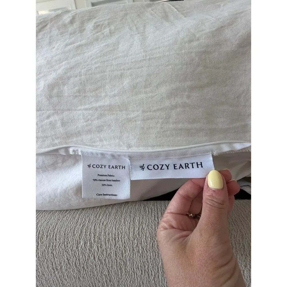 Cozy Earth Linen Duvet Cover King + Matching Shams Natural (flawed see details)